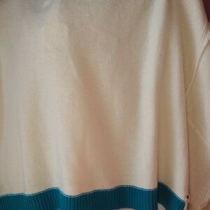 NWT We The Free People Scoopneck Sweater with Teal Hem